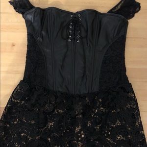 Pleather and lace black teddy. XL